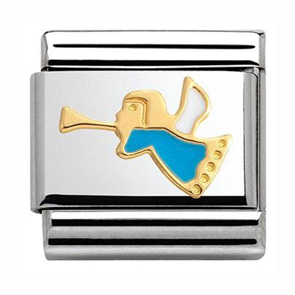 NOMINATION Gold Enamel Angel Trumpet Charm 030225-22