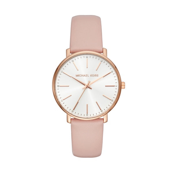 Michael Kors Lds Rose White Dial Pink Strap MK2741