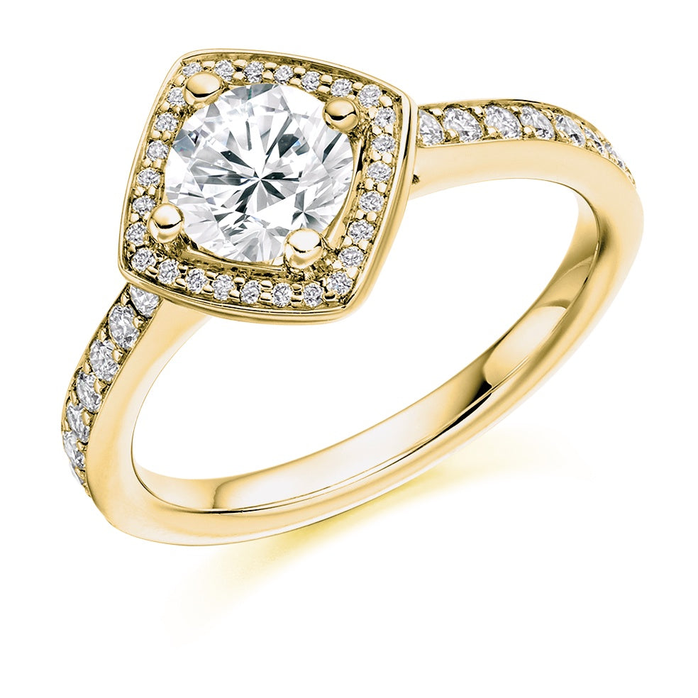 18ct Gold Diamond Halo Cluster Ring 1.31ct - ASM1510
