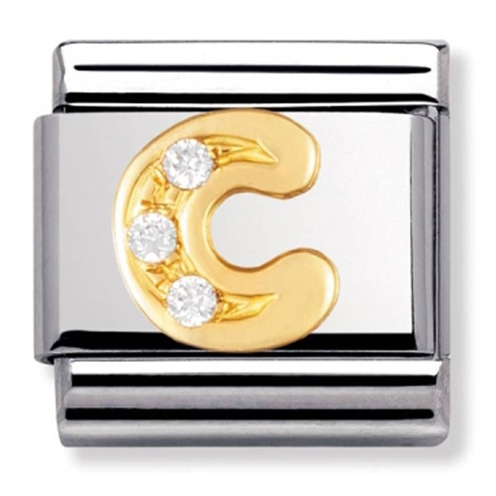 NOMINATION Gold CZ Letter C Charm 030301-03