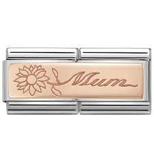 NOMINATION Rose Gold Double Mum Flower Charm 430710-18