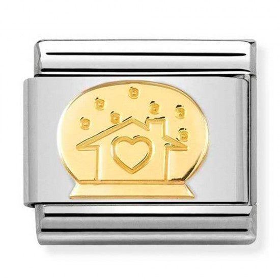 NOMINATION Gold Glass Ball with House 030149-40