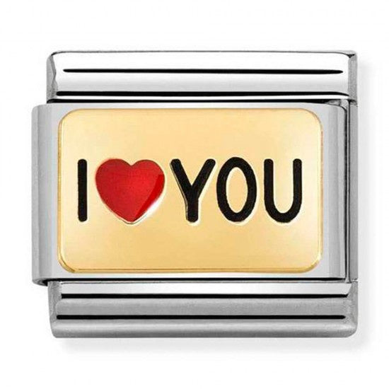 NOMINATION Gold I Heart You Red Enamel 030284-52