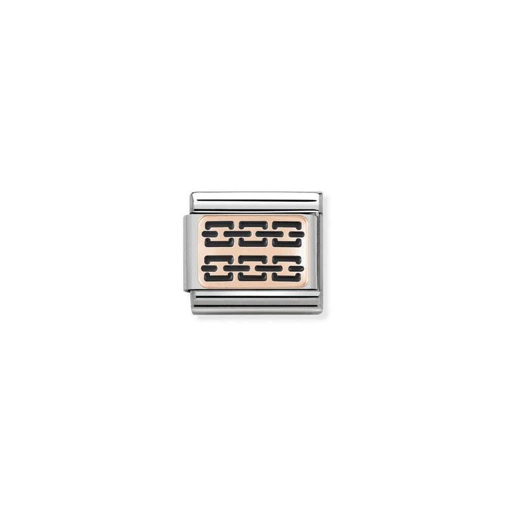 NOMINATION CLASSIC Rose Gold Black Chains Charm 430201/03