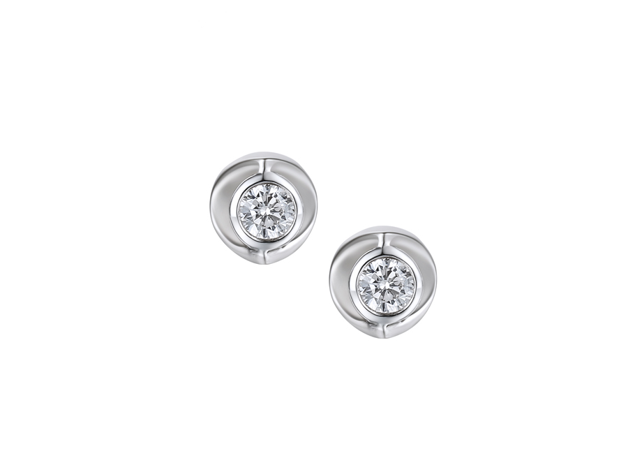9ct White Gold Diamond Earrings 0.21ct