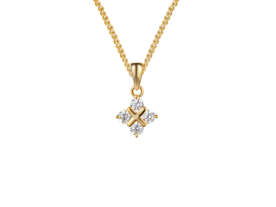 9ct Gold Diamond Crosses pendant 0.20ct