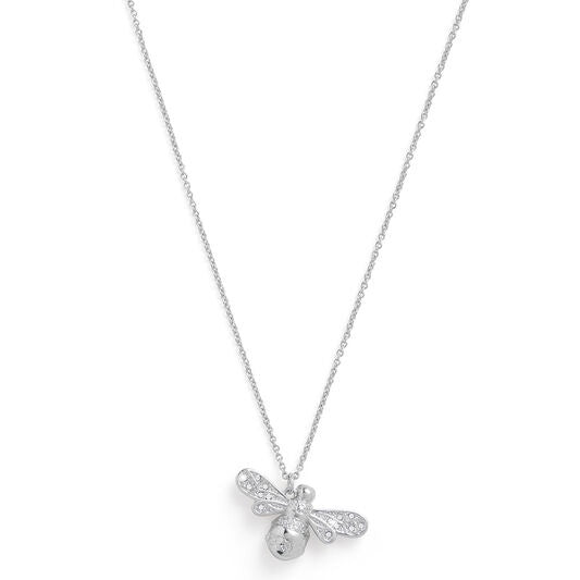 Olivia Burton Silver Sparkling Bee Necklace OBJAMN57