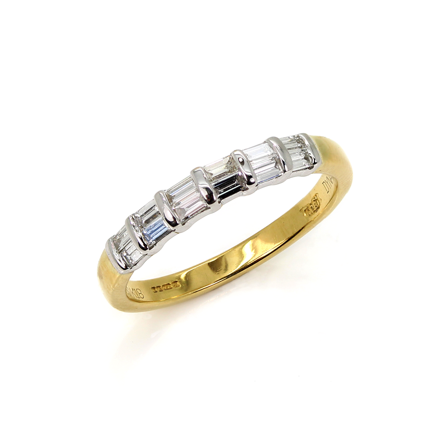 18ct Gold Baguette Cut Half Eternity Ring