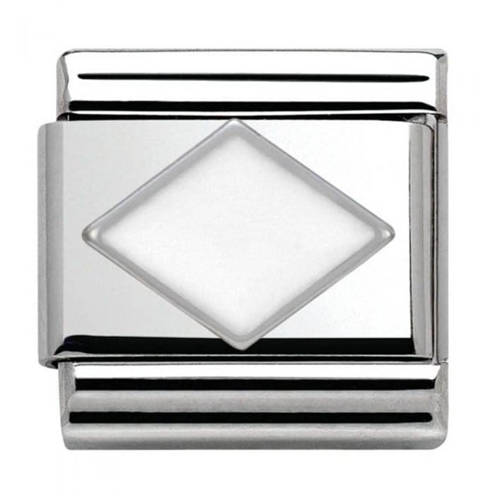 NOMINATION Enamel White Rhombus Charm 330202-09