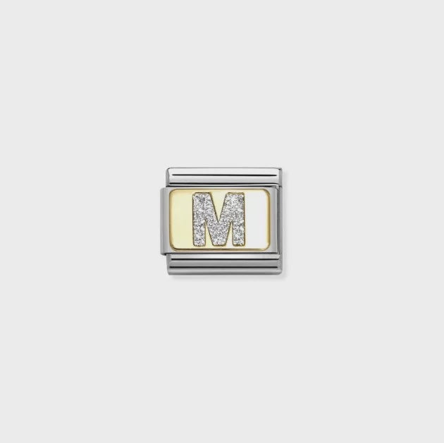 NOMINATION 18k Gold Glitter M Charm 030291/13