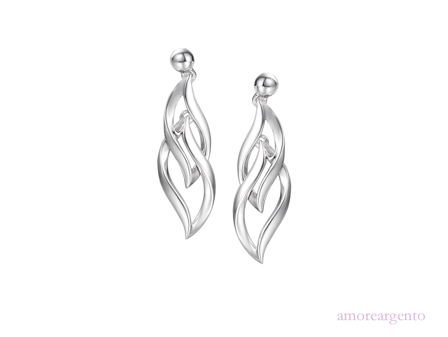 Amore Silver Flame Fancy Drop Earrings 9022SIL