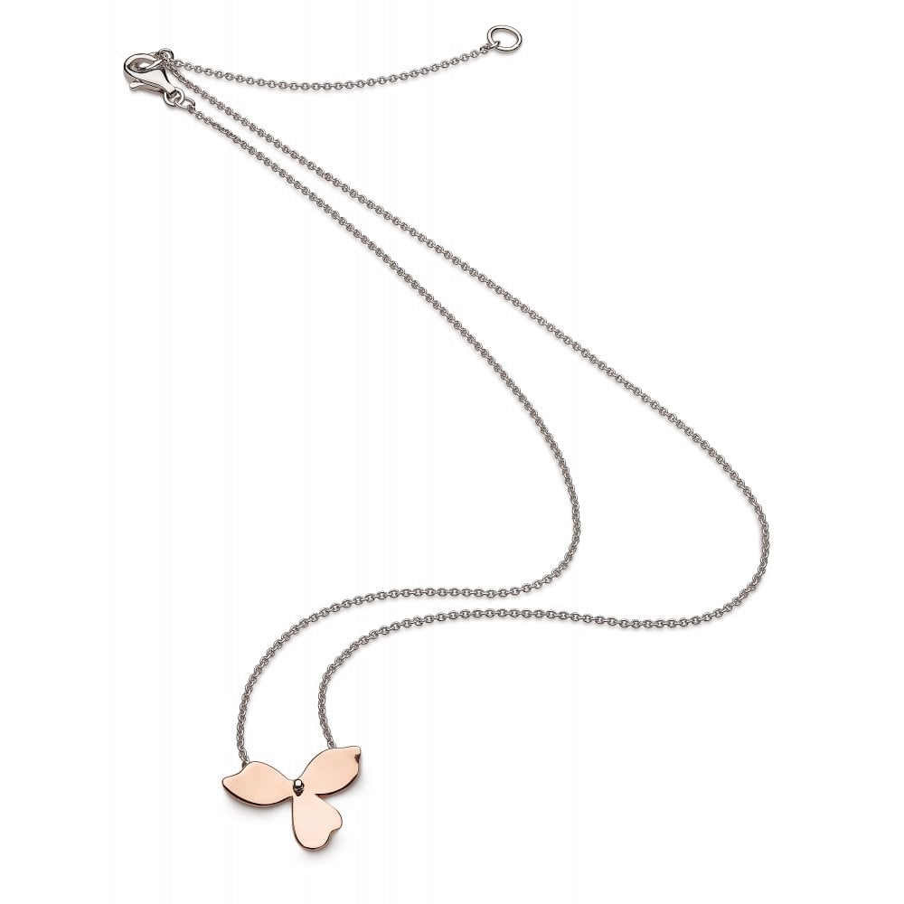 Kit Heath Blossom Petal Bloom Rhodium Rose Gold Plate 17 Necklace 90268RG028