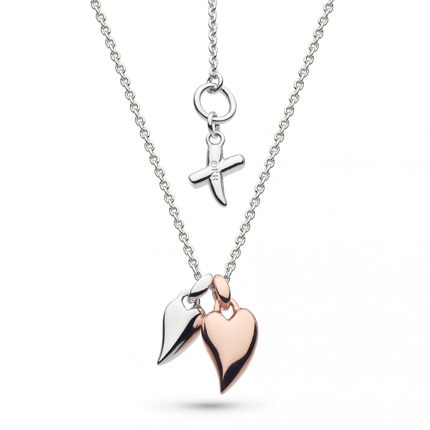 Kit Heath Desire Kiss Twinned Mini Hearts Plate 18 Necklace 90BKRG028