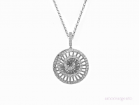SIlver CZ Spiral Round Pendant