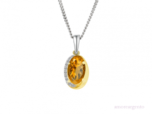 Silver Citrine Necklace