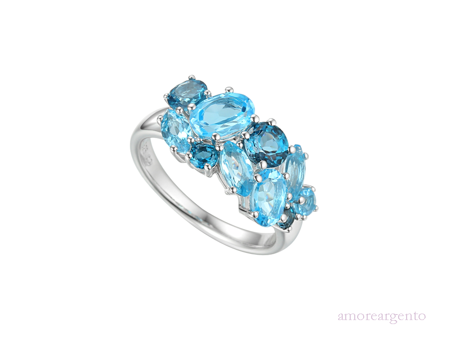 Silv Blue Topaz Ring