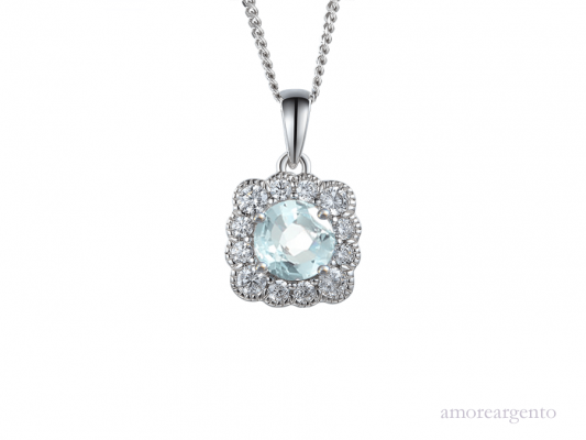 Silver Aquamarine Necklace