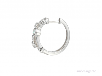 Silver CZ Rubover Half Hoop Earrings