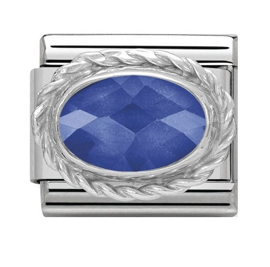 NOMINATION Twisted Silver Blue CZ Charm 330604-007