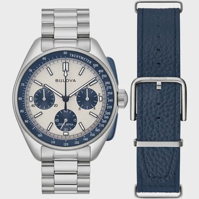 Bulova Gents Lunar Pilot Chronograph Watch Blue 98K112
