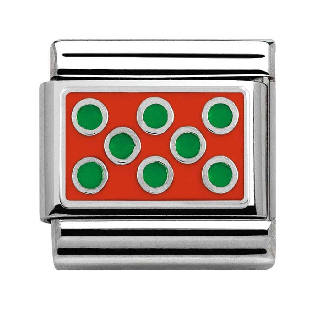 NOMINATION Orange and Green Polka Dot Charm 330206/09