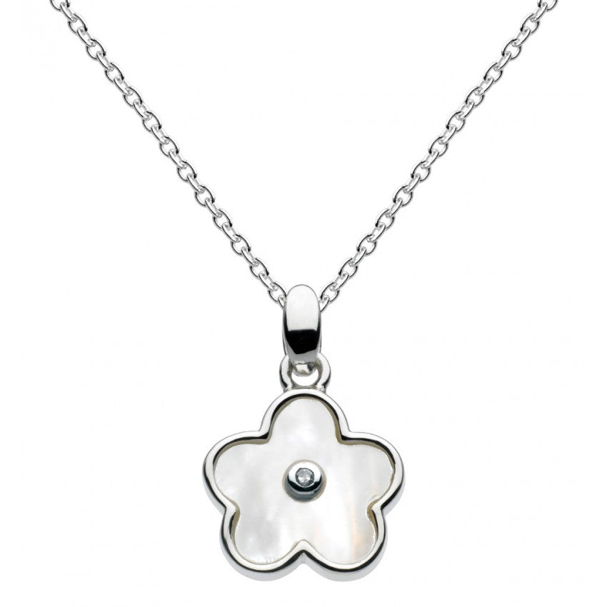 Kit Heath Kids Silver Pearly Diamond Flower Necklace 9933MDI015