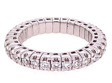 18ct White Gold Expandable Diamond Eternity Ring
