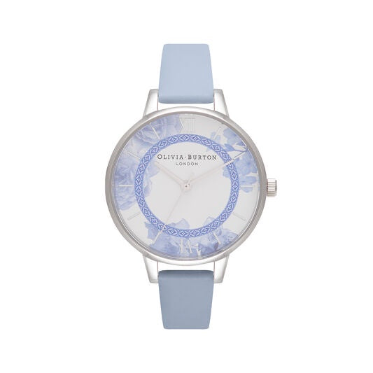Olivia Burton Tea Party Demi Dial Blue & Silver Watch OB16TP02