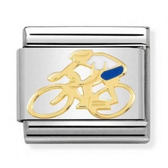 NOMINATION Gold Cyclist White Charm 030259-15