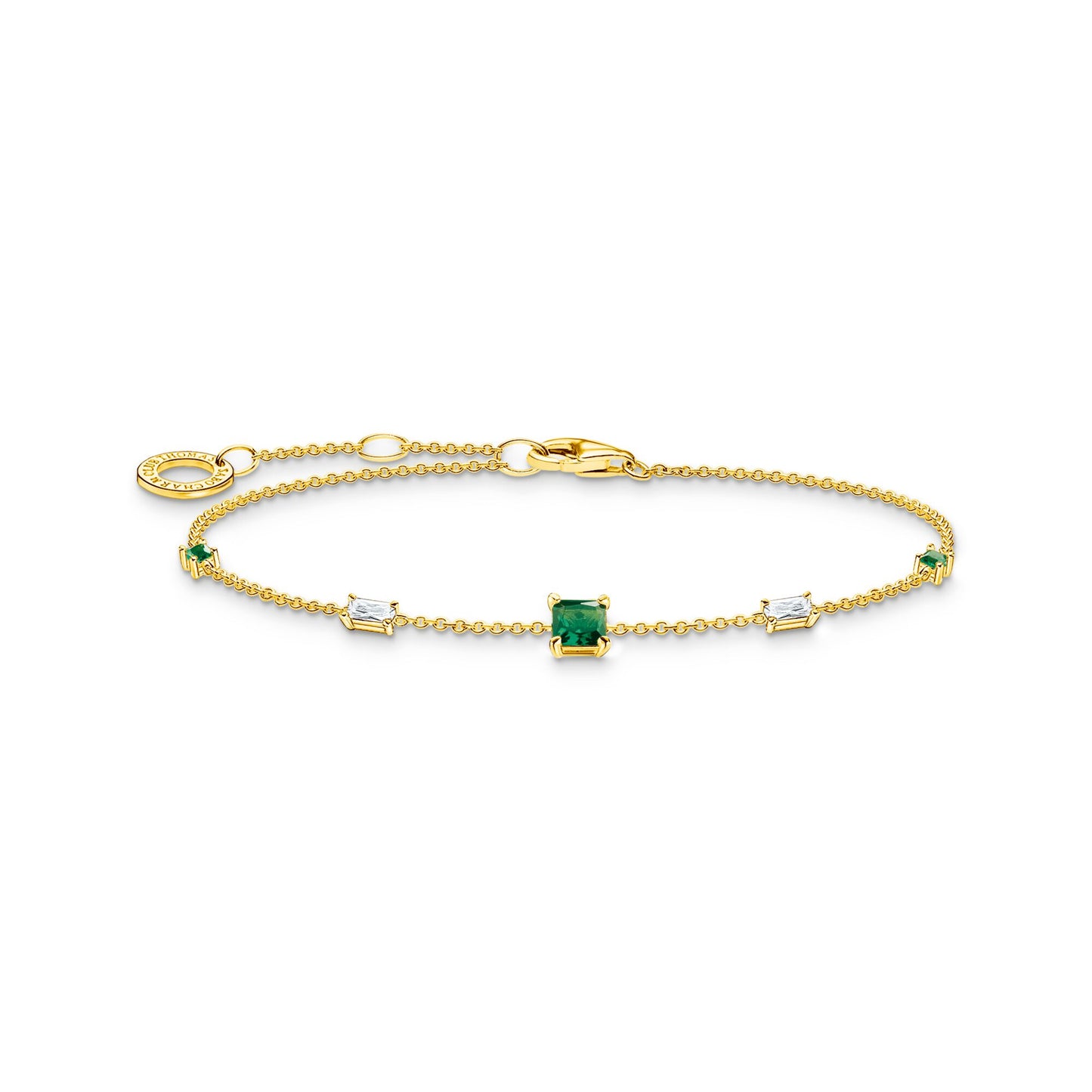 Thomas Sabo Bracelet with Green & White Stones A2059-971-7-L19V