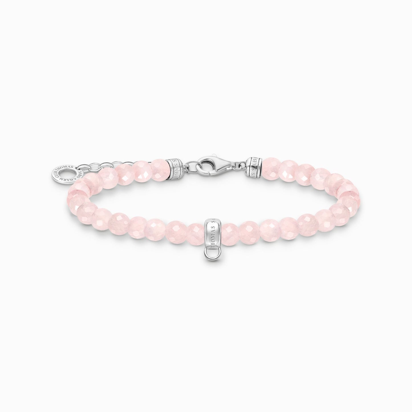 Thomas Sabo Charm Bracelet with beads of rose quartz Silver A2097-034-9-L19v