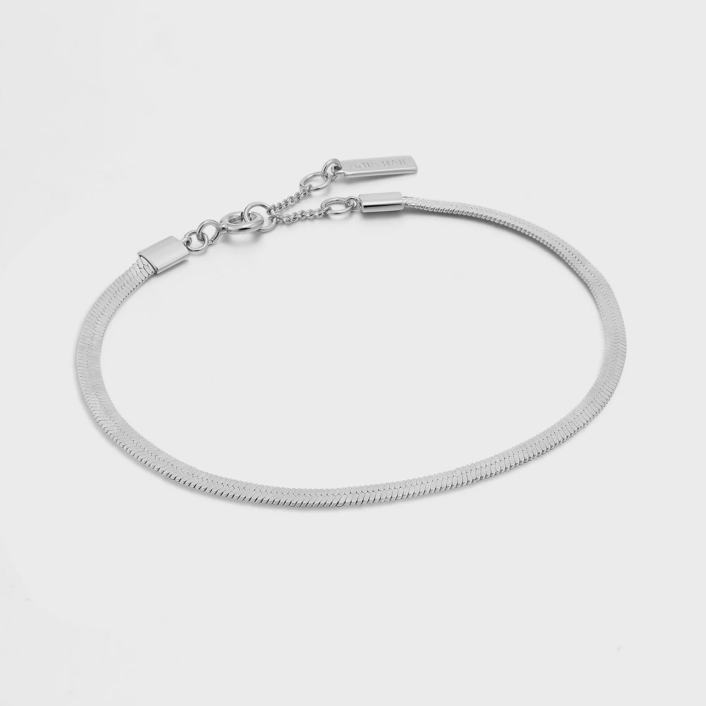 ANIA HAIE Silver Flat Snake Chain Bracelet B046-01H