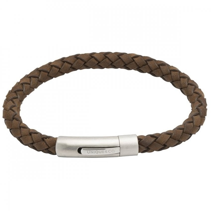 Unique & Co. 21cm Dark Brown Leather Bracelet B399DB