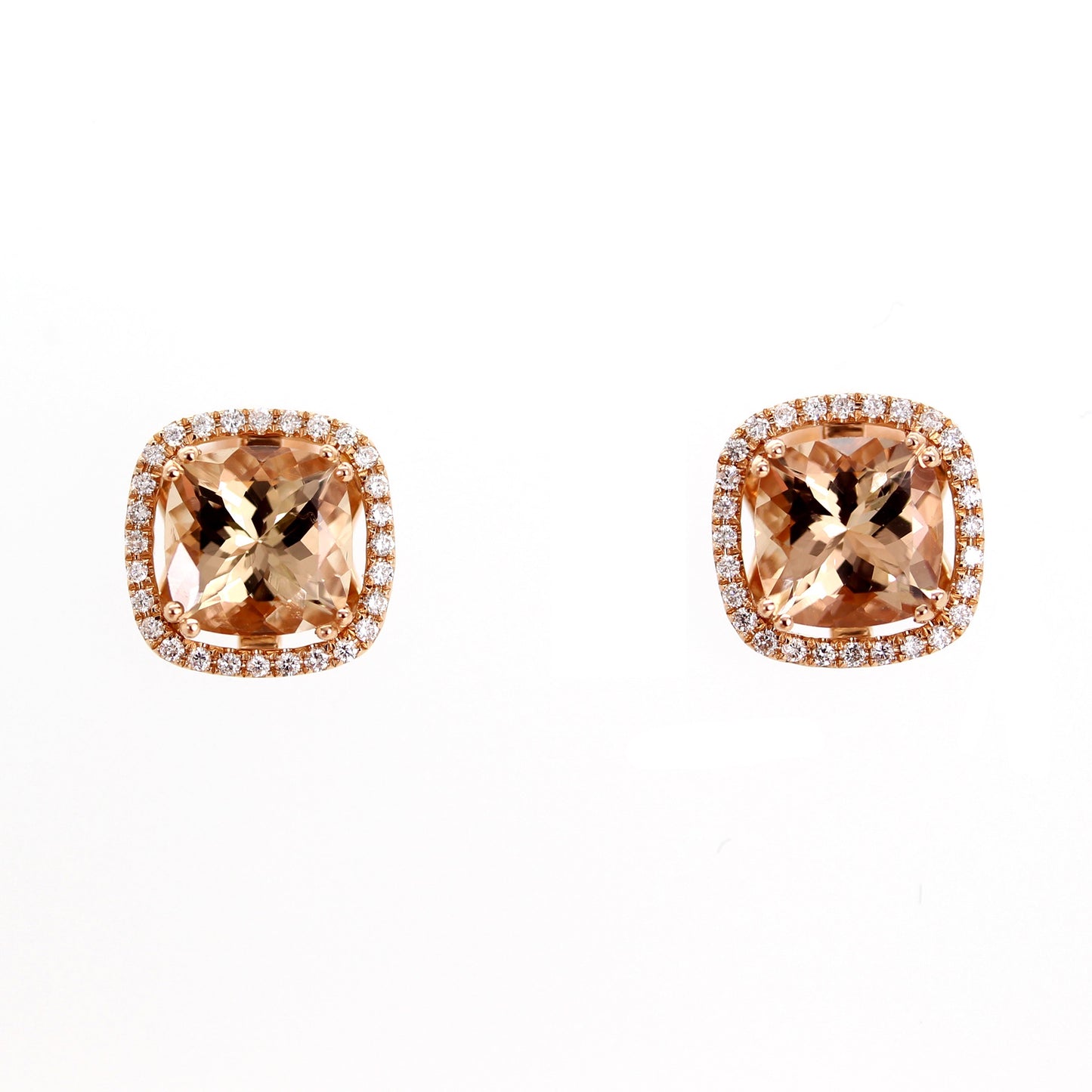 18ct Rose Gold & Morganite Earrings