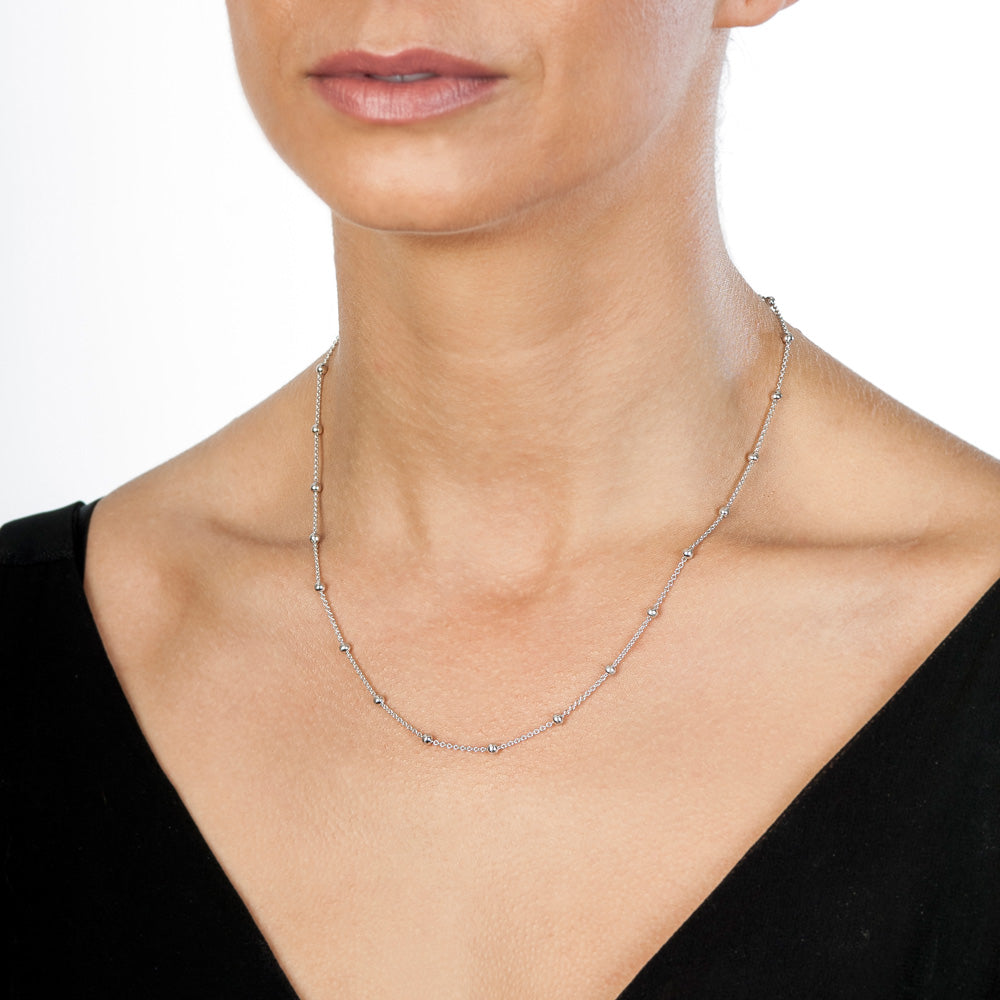 Hot Diamonds Silver Cable with Ball Chain CH001