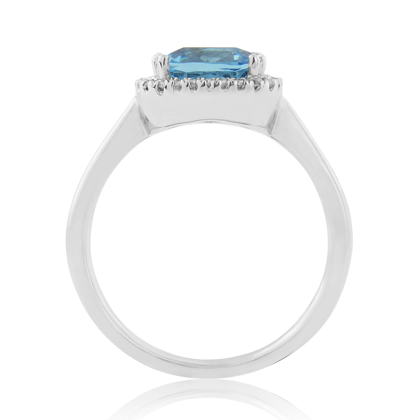 9ct WG Blue Topaz & Diamond Ring