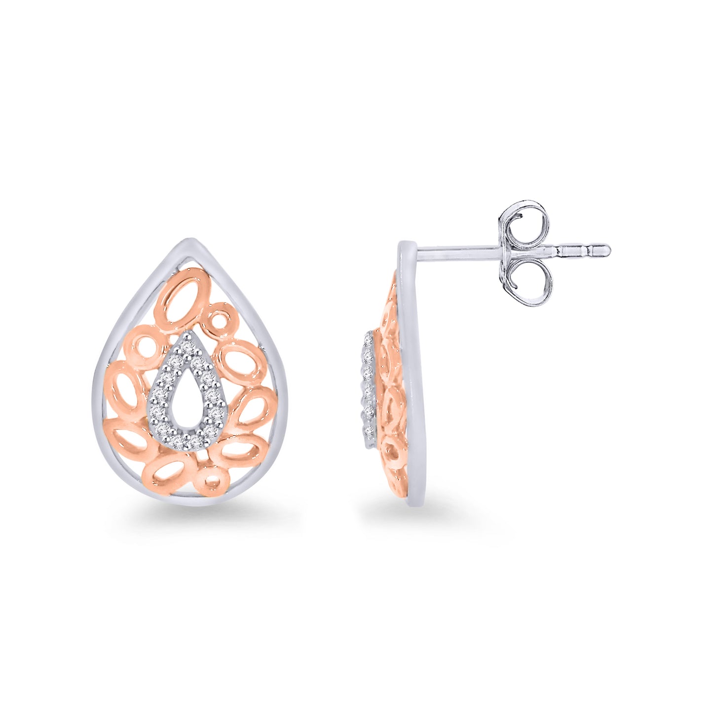 9ct Gold Three Colour Earrings