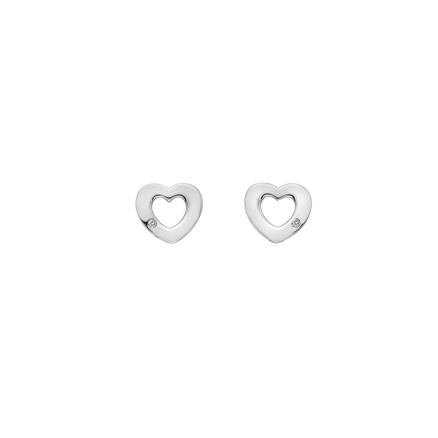 Hot Diamonds Sterling Silver Diamond Amulets Heart Earrings DE616