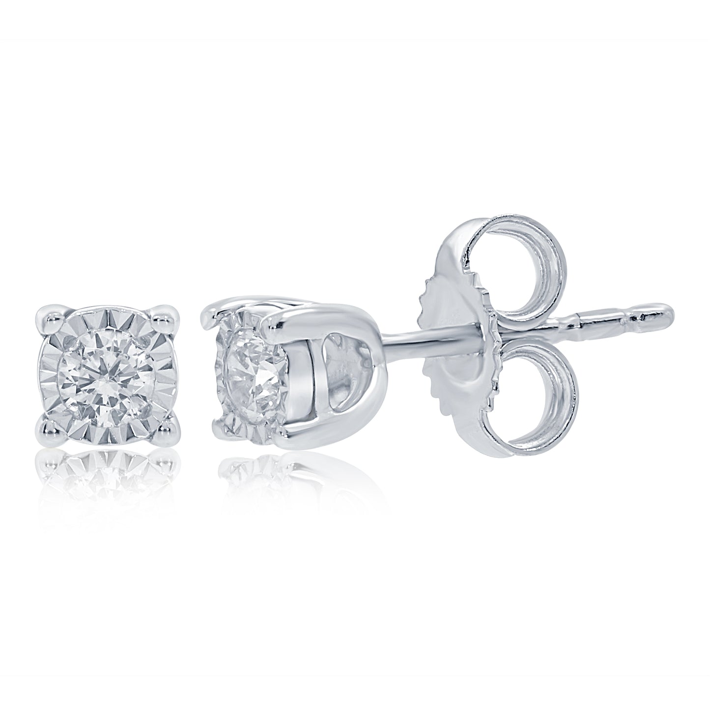 9ct White Gold Diamond Earrings 0.15ct