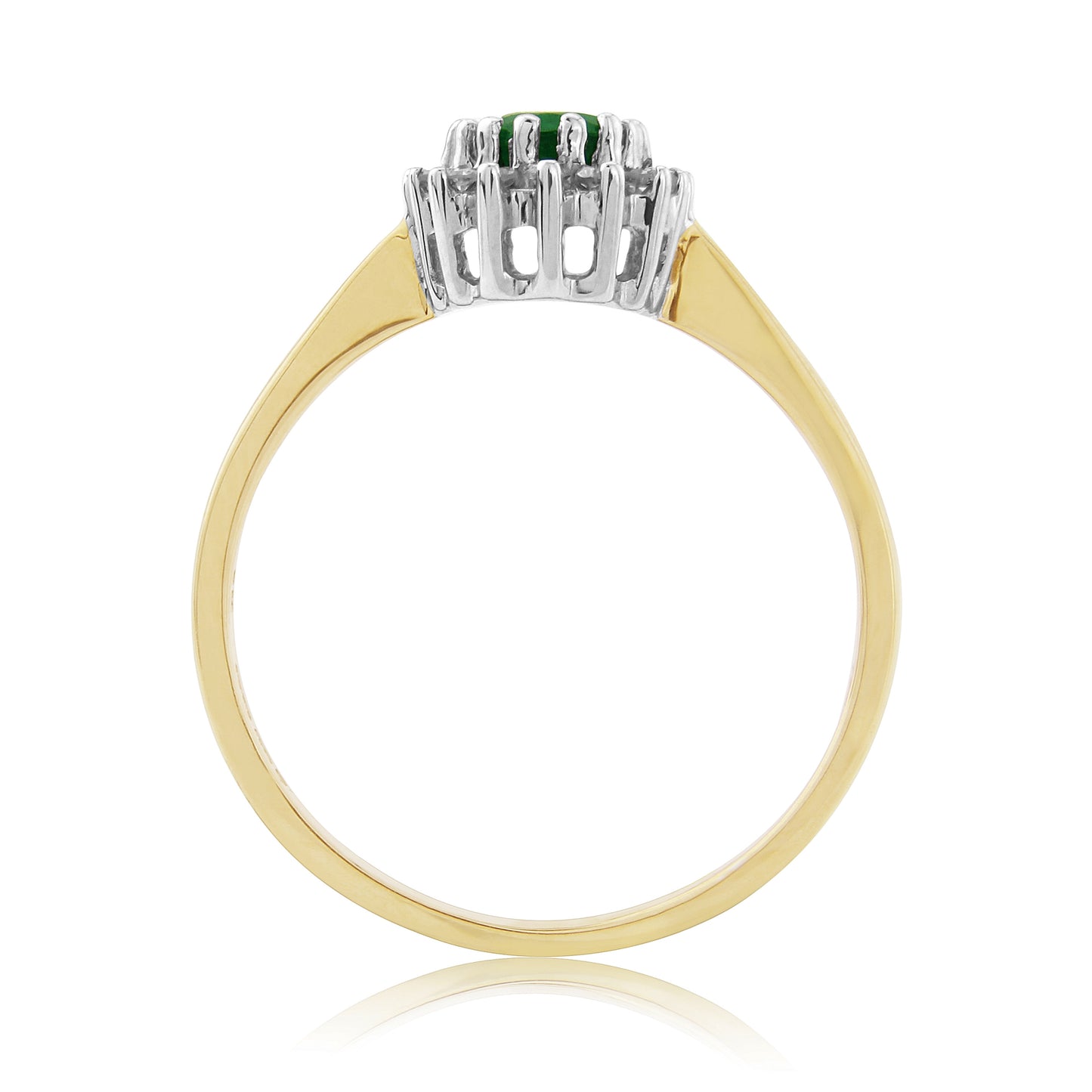 9ct Gold Emerald & Diamond Ring