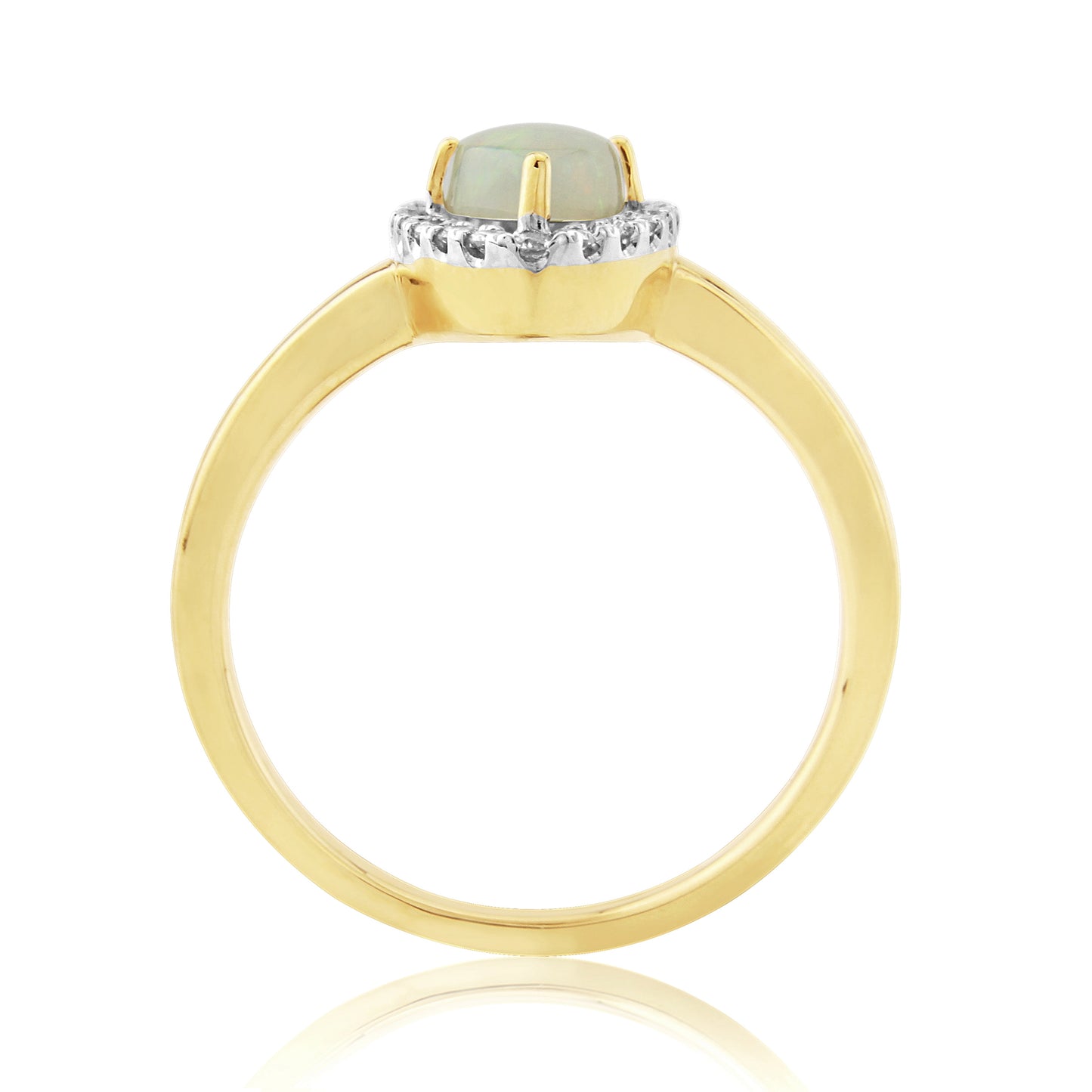 9ct Gold Opal & Diamond Ring