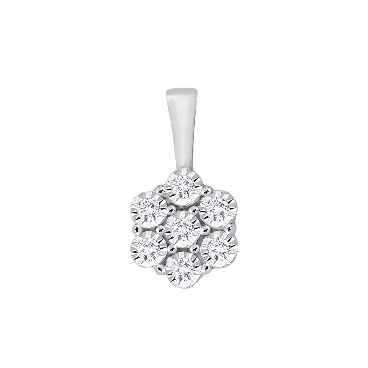 9ct White Gold Diamond Pendant - White Gold