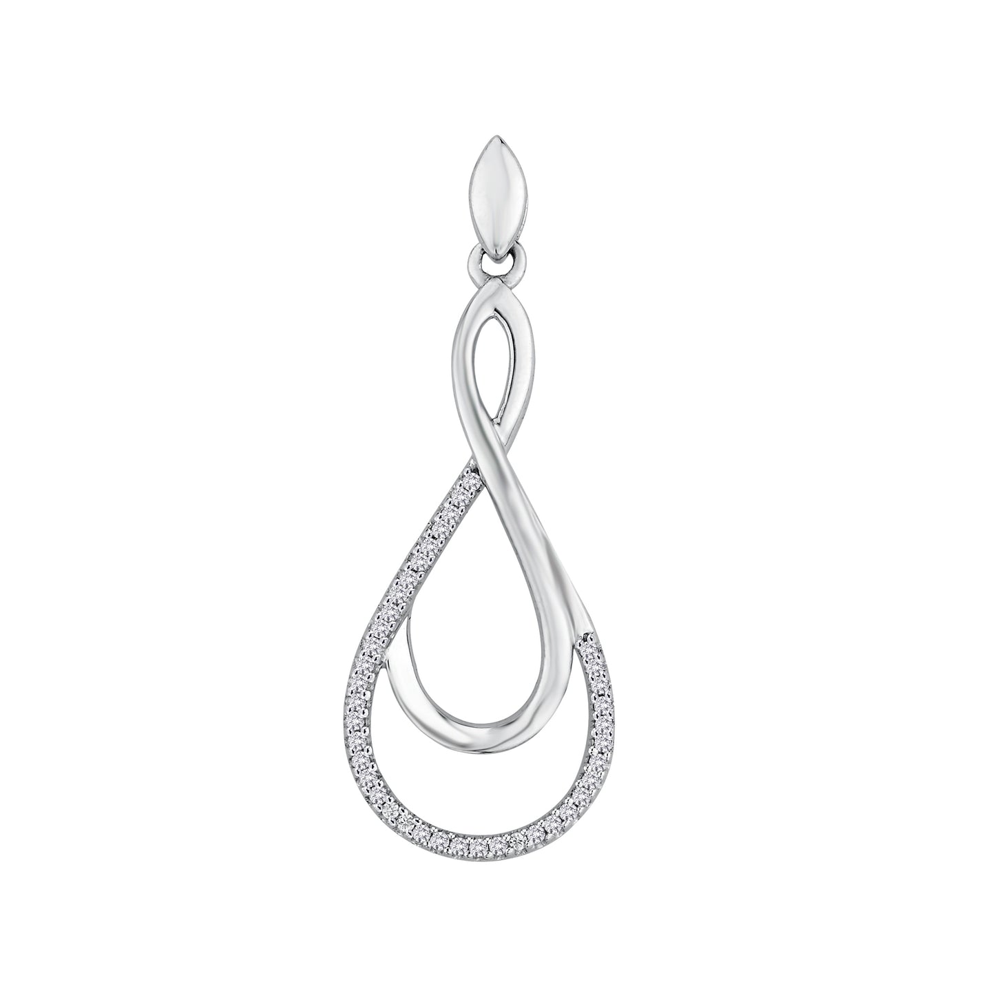 9ct White Gold Diamond Pendant
