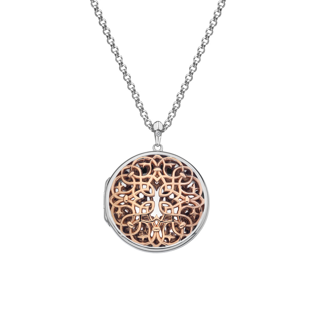 Hot Diamonds Circle Filigree Rose Gold Locket DP666