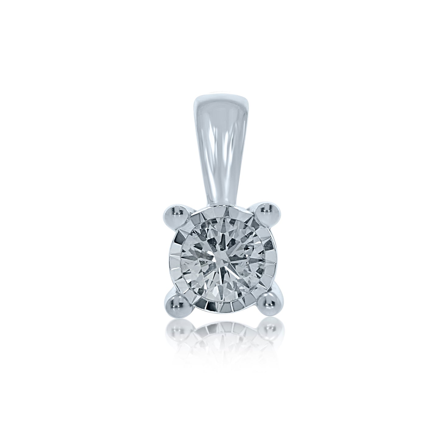 9ct White Gold Diamond Pendant