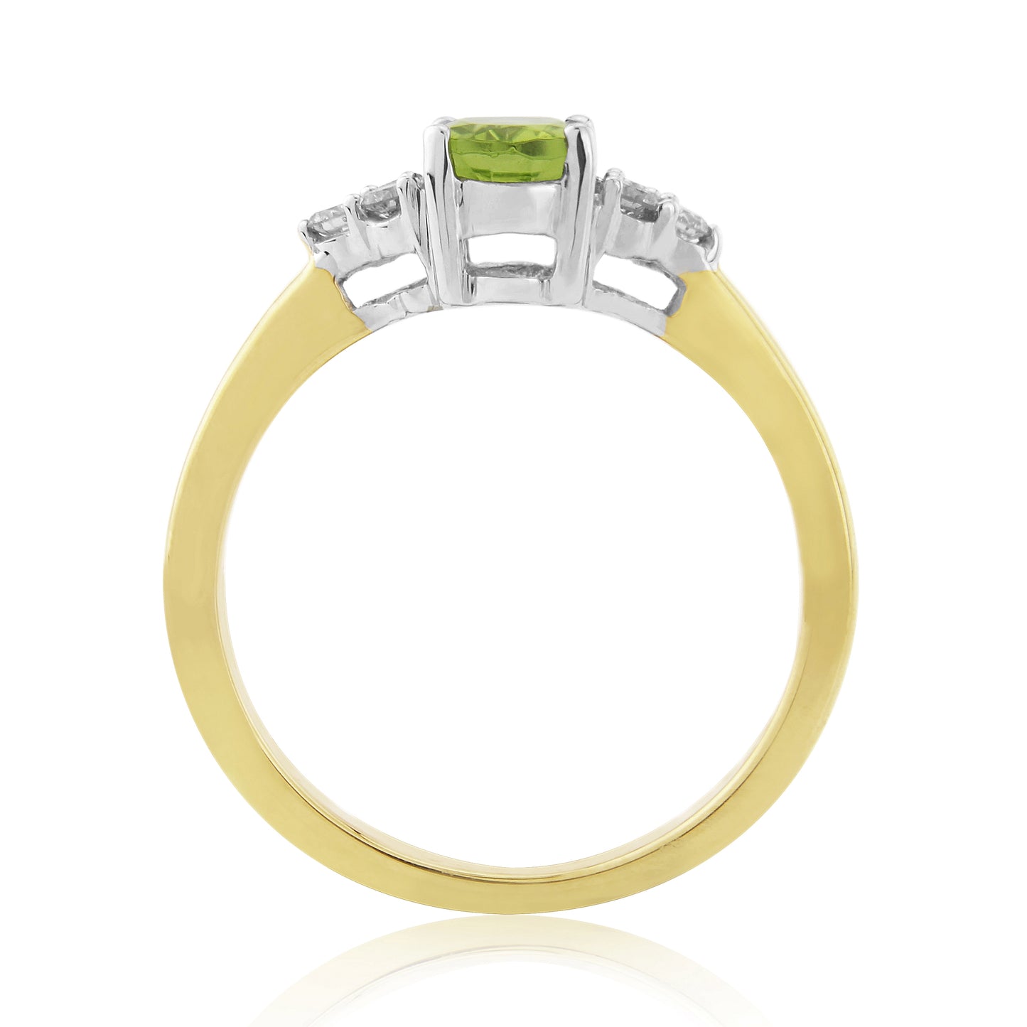 9ct Gold Peridot & Diamond Ring