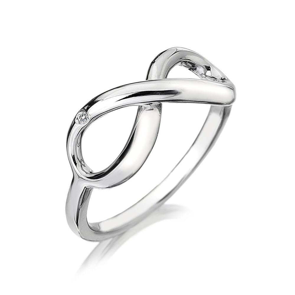 Hot Diamonds Silver Diamond Infinity Ring DR144