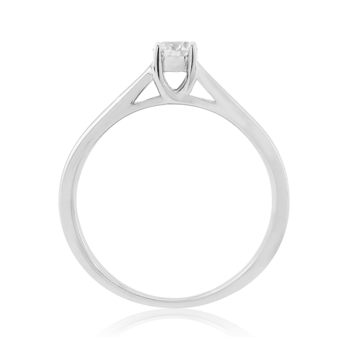 9ct White Gold Solitaire Diamond Ring - WG