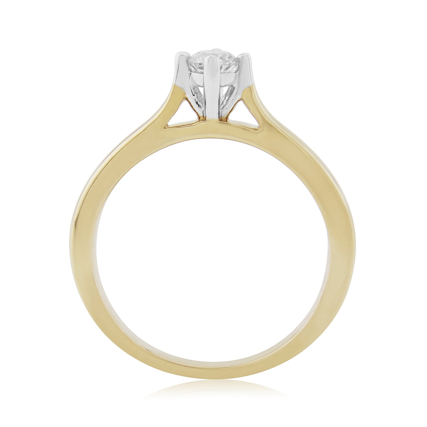 9ct Gold Solitaire Diamond Ring - Yellow Gold