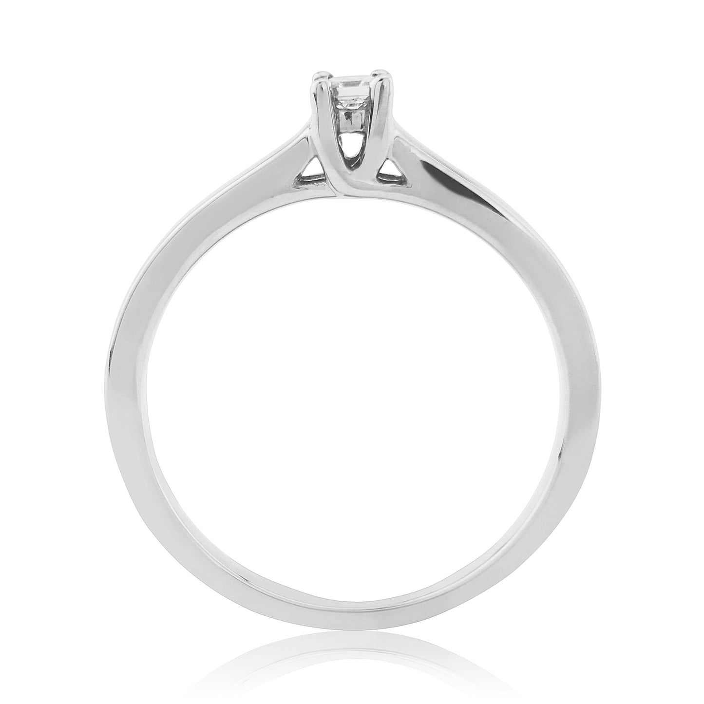 9ct White Gold Princess Cut Diamond Ring - WG